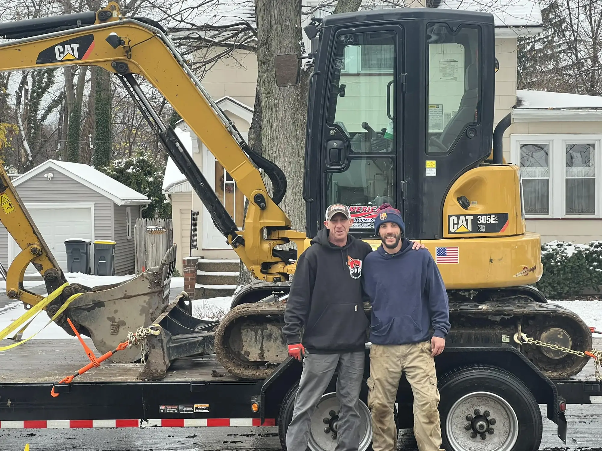 OPP Excavating & Construction crew with excavator